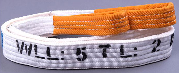 white flat webbing sling